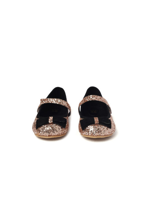 LCL by Walkinlifestyle Girls Gold-Toned Ballerinas with Shimmer Detail