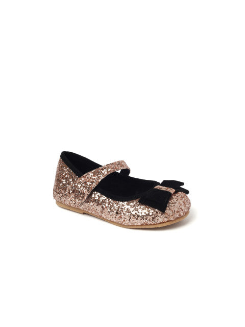 LCL by Walkinlifestyle Girls Gold-Toned Ballerinas with Shimmer Detail