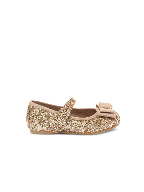 LCL by Walkinlifestyle Girls Gold-Toned Solid Synthetic Ballerinas