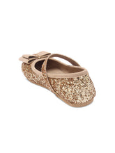 LCL by Walkinlifestyle Girls Gold-Toned Solid Synthetic Ballerinas