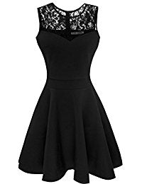 LOST APRIL KATE MOCK NECK KEYHOLE DRESS WOVEN IN BLACK