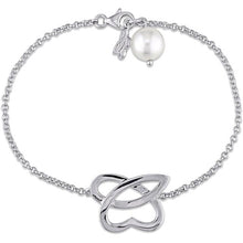 JULIANNA B FRESHWATER CULTURED PEARL STERLING SILVER SIGNATURE DESIGN LINK BRACELET