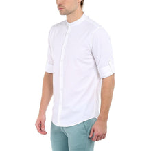 Dennis Lingo Men's Cotton Casual Full Sleeves Slim fit White Shirt