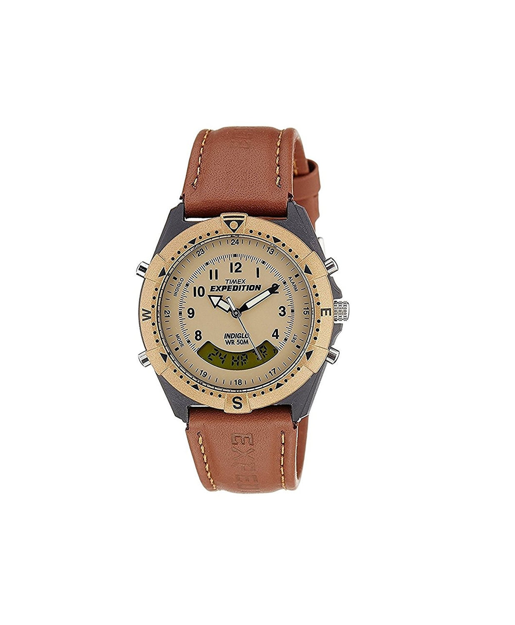 Timex Analog Watch Timex Expedition Mf13 Compass Leather Strap