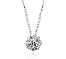 BRILLIANT ROUND CUT DIAMOND PLATINUM SOLITAIRE HEART PENDANT NECKLACE