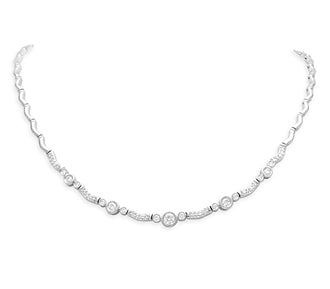 0.50 CT TDW DIAMOND TWO-TONE 10K GOLD DIAMOND NECKLACE