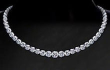 DIAMANTE 1/2 CT DIAMOND 14K WHITE GOLD CURVED NECKLACE BY ROYAL JEWELRY