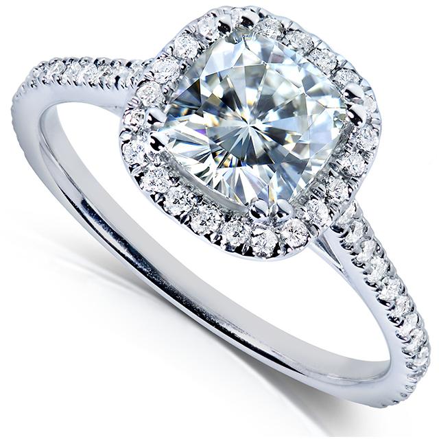 1.35 CT TW Moissanite Diamond 14K White Gold Engagement Ring