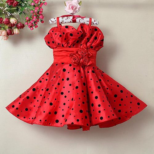 New summer baby girl dresses red polka dot