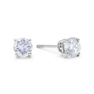 1/3 CT TW DIAMOND SOLITAIRE STUD EARRINGS IN 14K WHITE GOLD