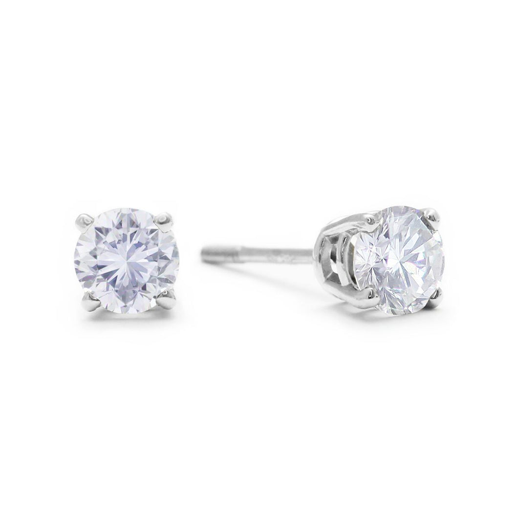 1/3 CT TW DIAMOND SOLITAIRE STUD EARRINGS IN 14K WHITE GOLD